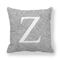 HKM-196371 Gray Shading 26 English Letters Peach Skin Fabric Pillow Cover 45x45cm