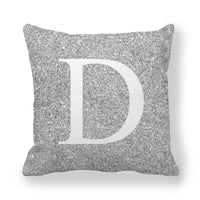 HKM-196371 Gray Shading 26 English Letters Peach Skin Fabric Pillow Cover 45x45cm