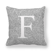 HKM-196371 Gray Shading 26 English Letters Peach Skin Fabric Pillow Cover 45x45cm