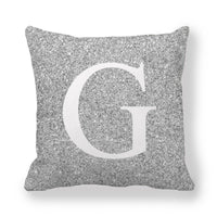 HKM-196371 Gray Shading 26 English Letters Peach Skin Fabric Pillow Cover 45x45cm
