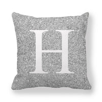 HKM-196371 Gray Shading 26 English Letters Peach Skin Fabric Pillow Cover 45x45cm