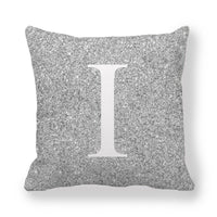 HKM-196371 Gray Shading 26 English Letters Peach Skin Fabric Pillow Cover 45x45cm