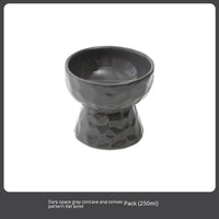 HKM-196435 Ceramic High Leg Oblique Bowl in Multiple Colors for Cats