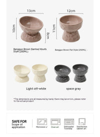 HKM-196435 Ceramic High Leg Oblique Bowl in Multiple Colors for Cats