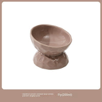 HKM-196435 Ceramic High Leg Oblique Bowl in Multiple Colors for Cats