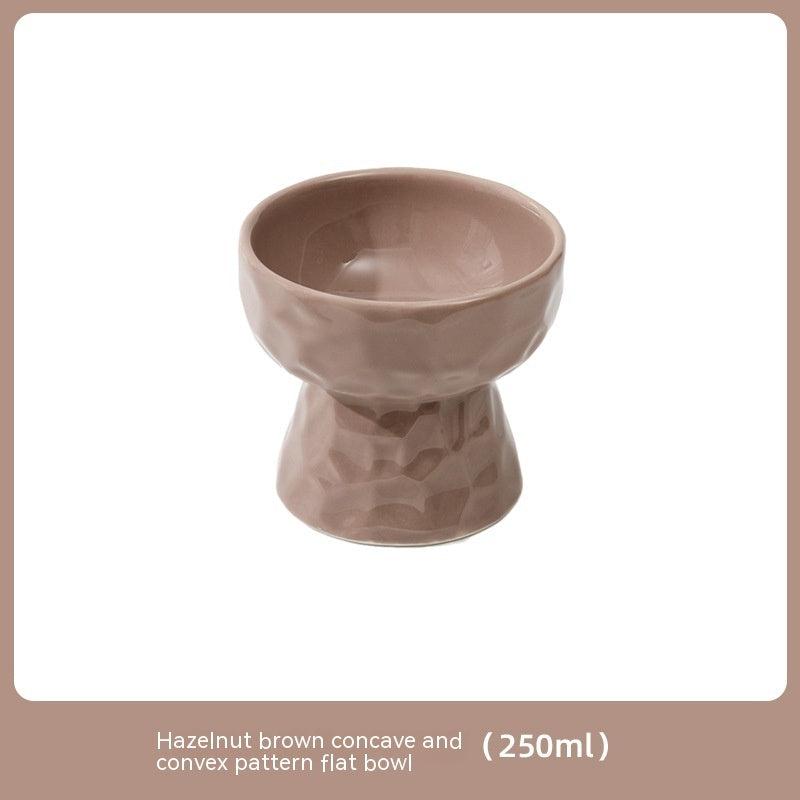 HKM-196435 Ceramic High Leg Oblique Bowl in Multiple Colors for Cats