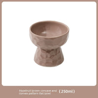 HKM-196435 Ceramic High Leg Oblique Bowl in Multiple Colors for Cats
