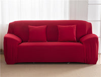 HKM-196627 Stretch Sofa Cover for Sectional Sofas, Modern Plain Design, Multiple Sizes Available with Pillowcases