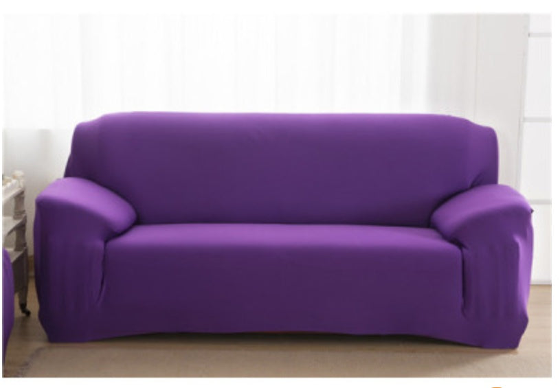 HKM-196627 Stretch Sofa Cover for Sectional Sofas, Modern Plain Design, Multiple Sizes Available with Pillowcases