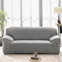 HKM-196627 Stretch Sofa Cover for Sectional Sofas, Modern Plain Design, Multiple Sizes Available with Pillowcases