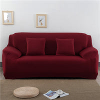 HKM-196627 Stretch Sofa Cover for Sectional Sofas, Modern Plain Design, Multiple Sizes Available with Pillowcases