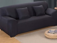 HKM-196627 Stretch Sofa Cover for Sectional Sofas, Modern Plain Design, Multiple Sizes Available with Pillowcases