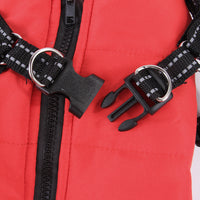 HKM-196755 Cozy Thick Dog Vest for Autumn and Winter - Warm Polyester Apparel in Red and Navy Blue, Sizes S to XXL