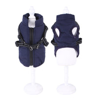 HKM-196755 Cozy Thick Dog Vest for Autumn and Winter - Warm Polyester Apparel in Red and Navy Blue, Sizes S to XXL