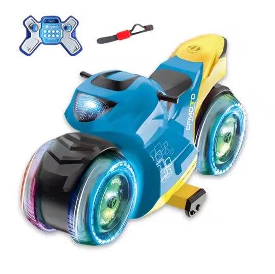 HKM-196819 Remote Control Stunt Motorcycle with Lights and Music, Gesture Sensing, 1/16 Scale, Indoor/Outdoor Fun