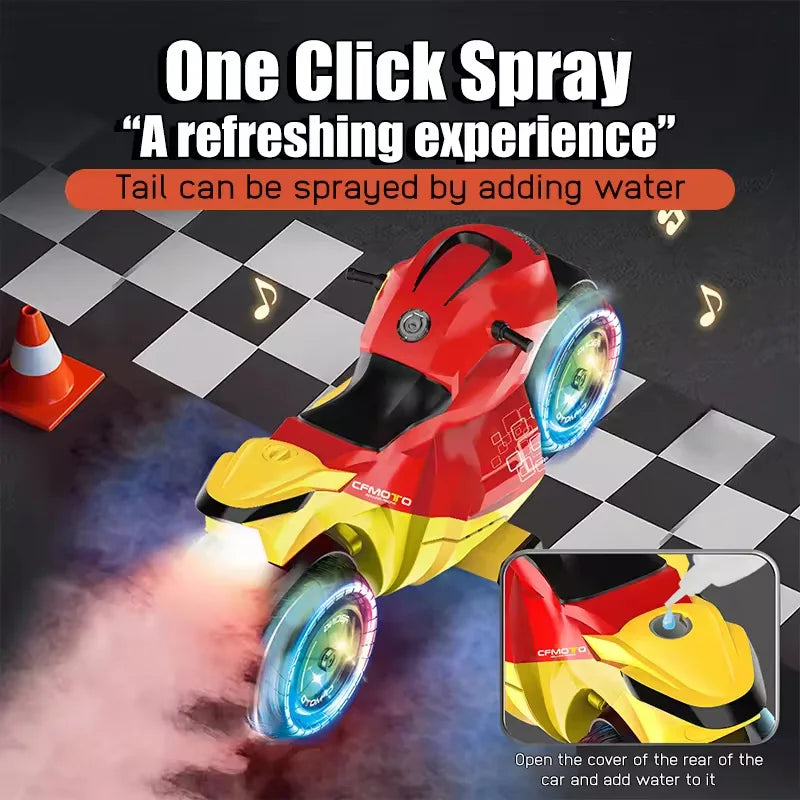 HKM-196819 Remote Control Stunt Motorcycle with Lights and Music, Gesture Sensing, 1/16 Scale, Indoor/Outdoor Fun