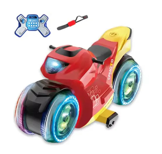 HKM-196819 Remote Control Stunt Motorcycle with Lights and Music, Gesture Sensing, 1/16 Scale, Indoor/Outdoor Fun