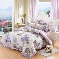 HKM-196883 Floral Pattern Padded Cotton Non-Slip Bed Skirt Set for Multiple Bed Sizes