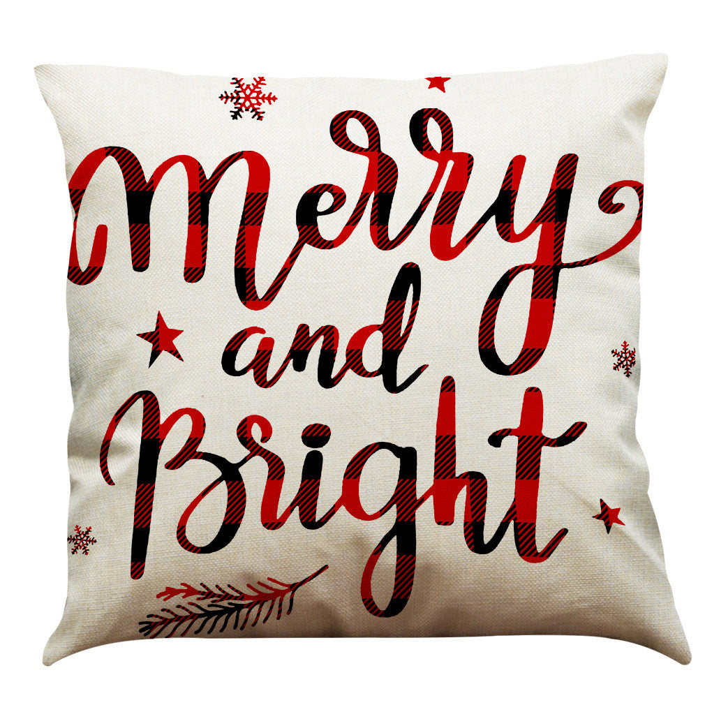 HKM-196947 Christmas Cotton and Linen Throw Pillow Covers in Various Colors - 45 x 45 cm