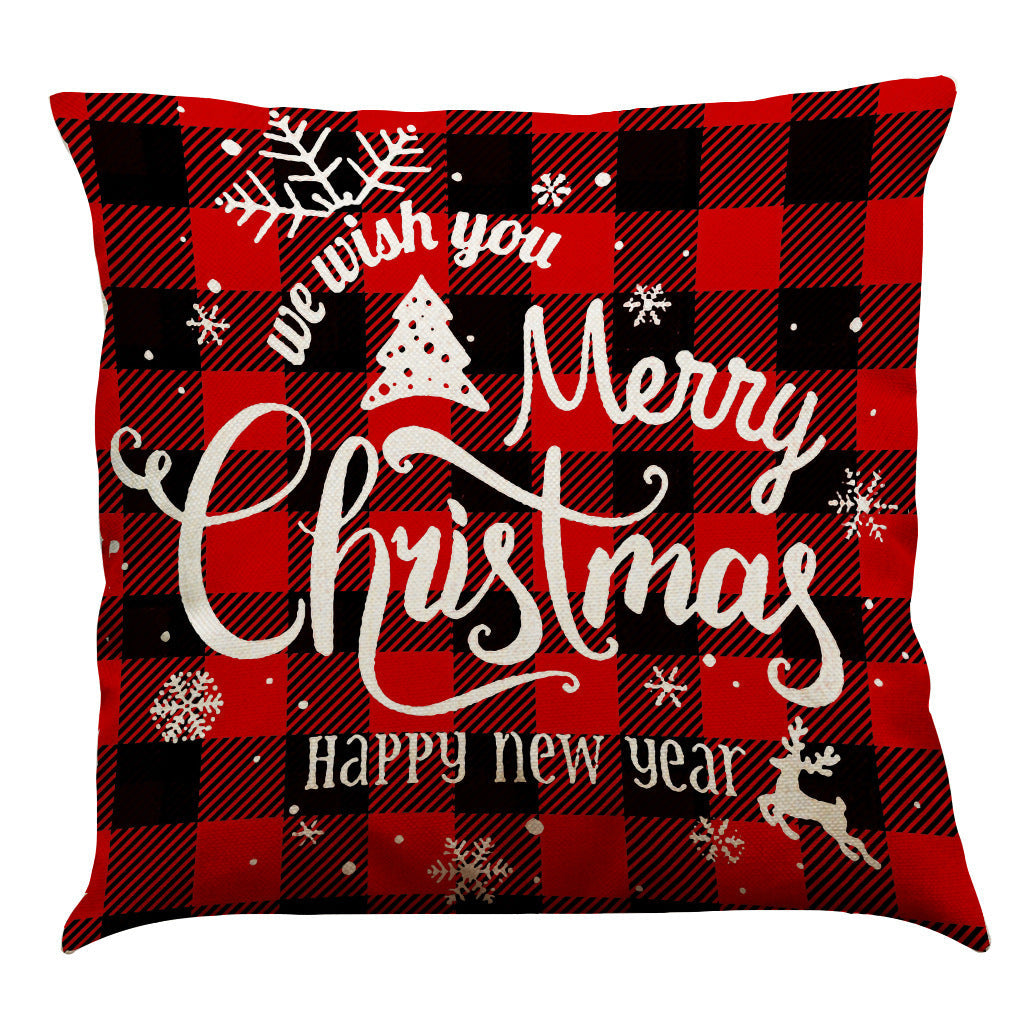 HKM-196947 Christmas Cotton and Linen Throw Pillow Covers in Various Colors - 45 x 45 cm