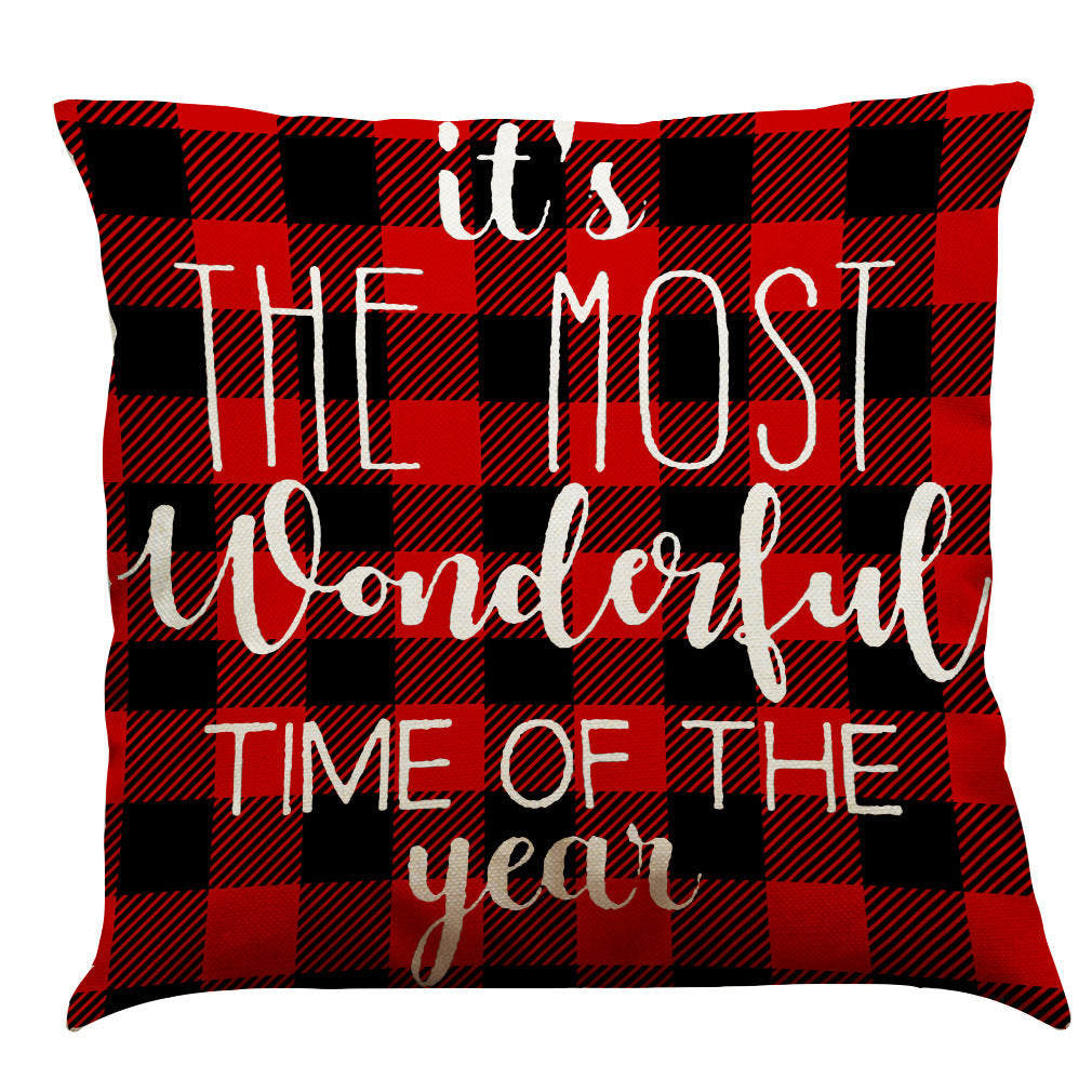 HKM-196947 Christmas Cotton and Linen Throw Pillow Covers in Various Colors - 45 x 45 cm