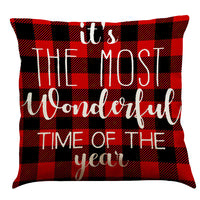 HKM-196947 Christmas Cotton and Linen Throw Pillow Covers in Various Colors - 45 x 45 cm