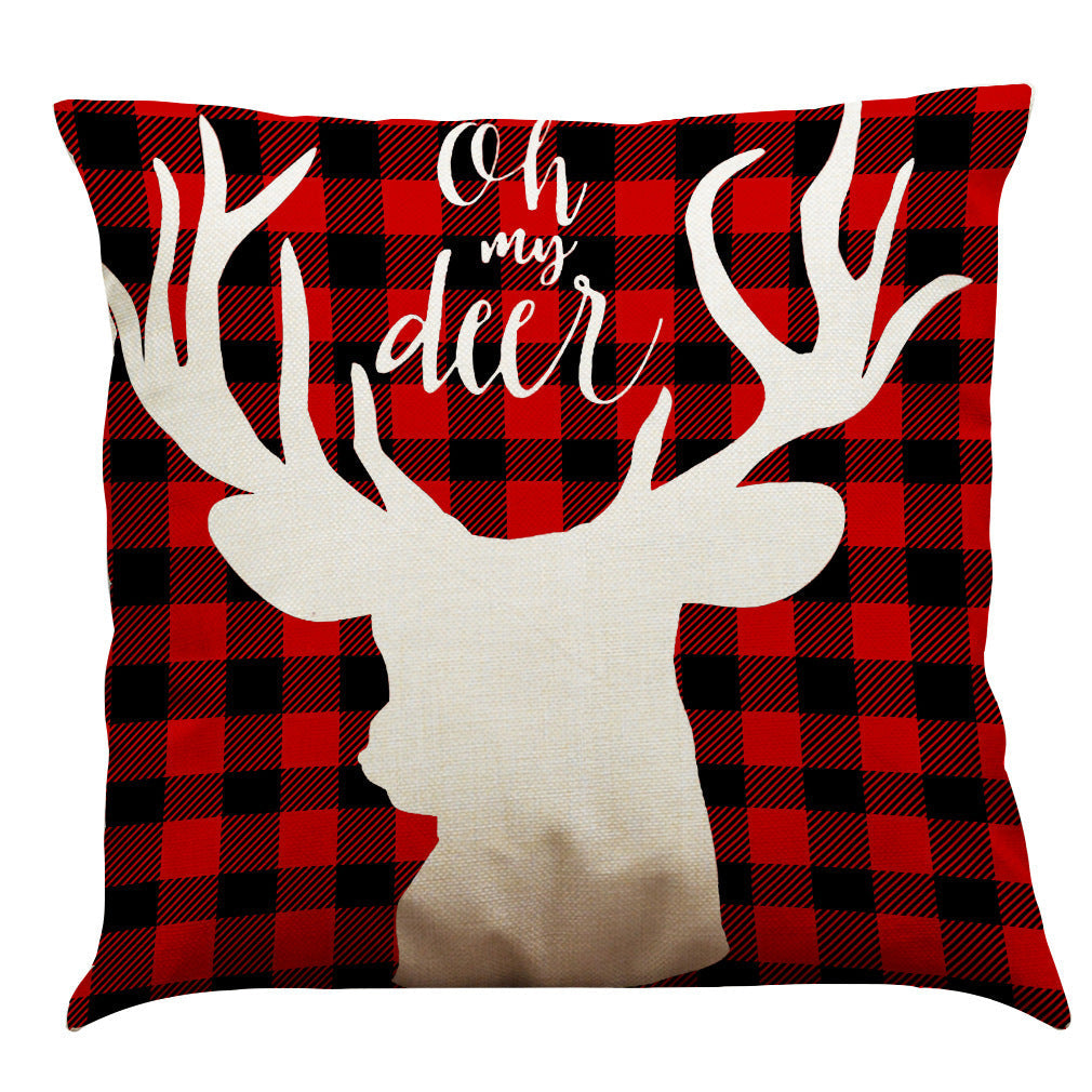 HKM-196947 Christmas Cotton and Linen Throw Pillow Covers in Various Colors - 45 x 45 cm