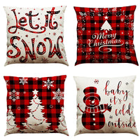 HKM-196947 Christmas Cotton and Linen Throw Pillow Covers in Various Colors - 45 x 45 cm