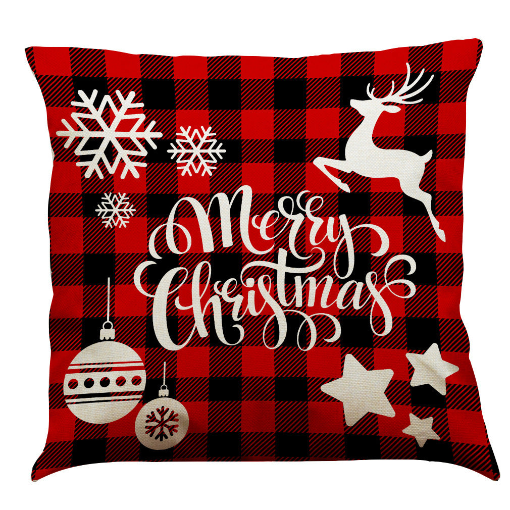 HKM-196947 Christmas Cotton and Linen Throw Pillow Covers in Various Colors - 45 x 45 cm