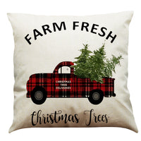 HKM-196947 Christmas Cotton and Linen Throw Pillow Covers in Various Colors - 45 x 45 cm