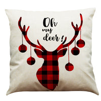 HKM-196947 Christmas Cotton and Linen Throw Pillow Covers in Various Colors - 45 x 45 cm