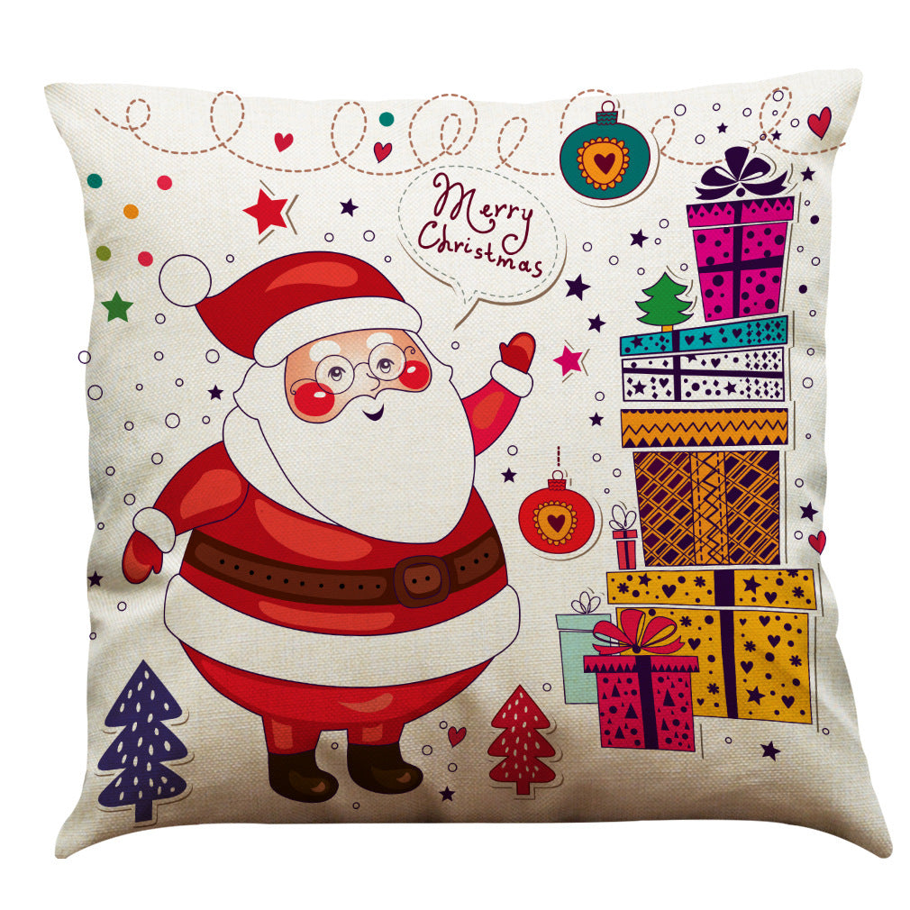 HKM-196947 Christmas Cotton and Linen Throw Pillow Covers in Various Colors - 45 x 45 cm