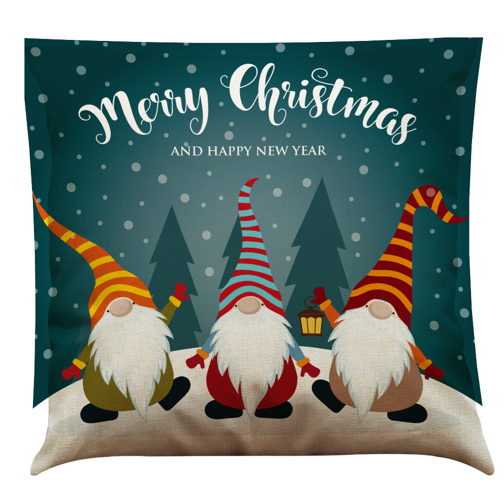 HKM-196947 Christmas Cotton and Linen Throw Pillow Covers in Various Colors - 45 x 45 cm