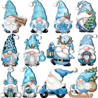HKM-197011 24-Piece Wooden Christmas Hanging Ornaments Set, Dwarf and Truck Designs