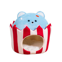 HKM-197203 Warm Semi-closed Cat Nest - Soft Cloth Pet Bed (36x36)