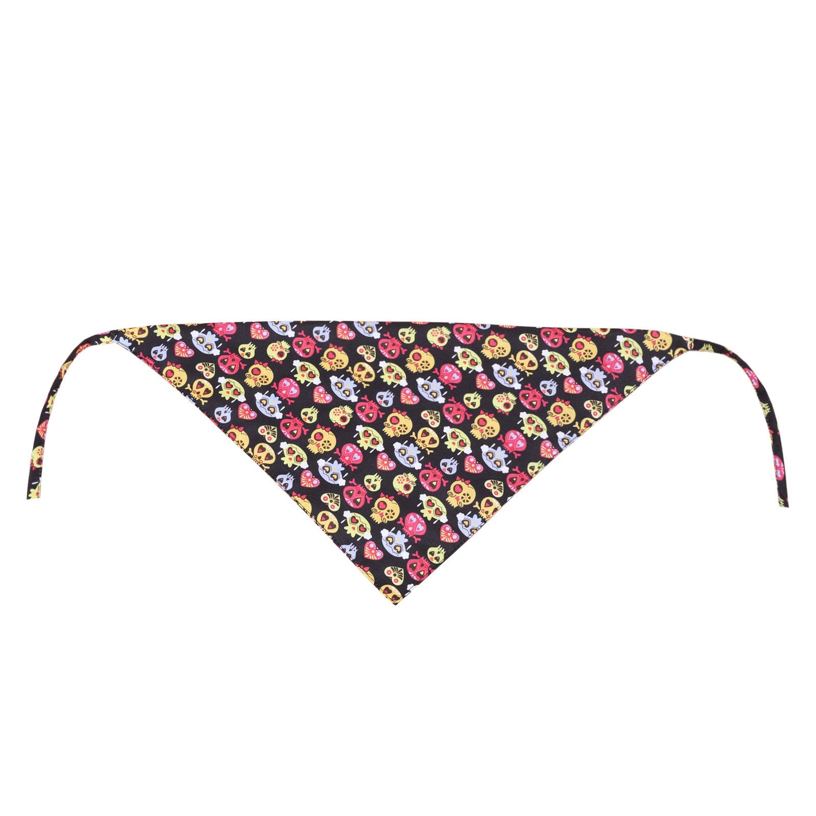 HKM-197267 Customizable Halloween Pet Triangle Scarf with Ghost Festival Lace in Black and Purple