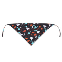 HKM-197267 Customizable Halloween Pet Triangle Scarf with Ghost Festival Lace in Black and Purple