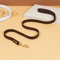 HKM-197267 Durable PU Leather Tow Rope Collar and Lead Set for Small, Medium, and Large Dogs, 1.5m Length