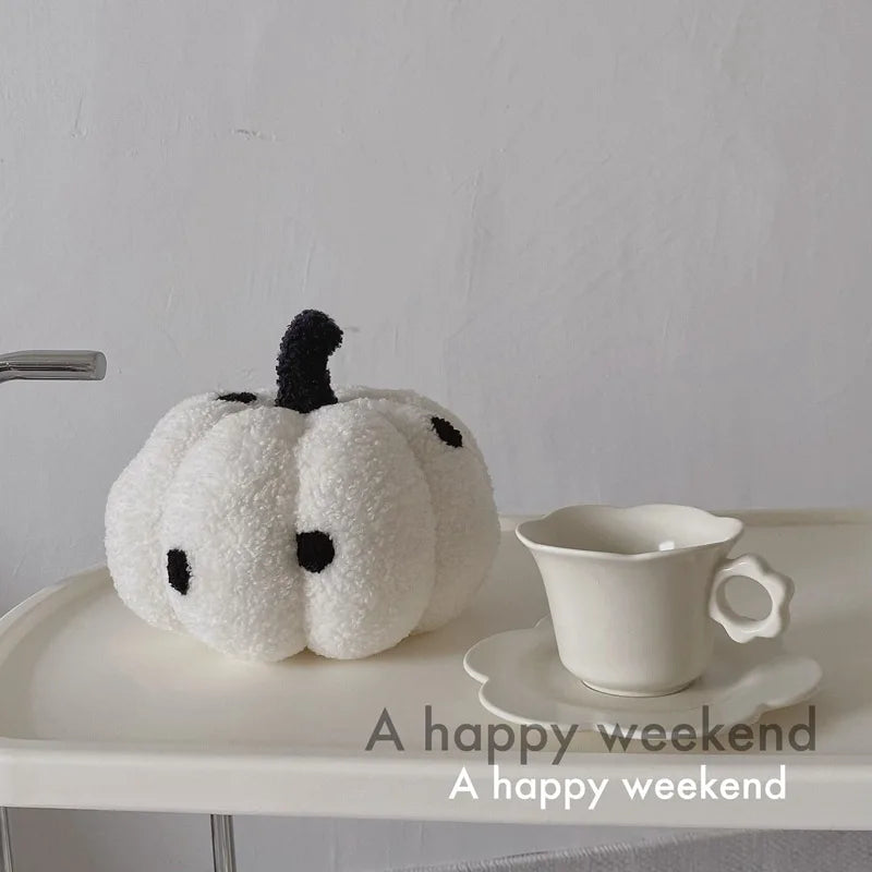 KTX-197395 Plush Pumpkin Stuffed Pillow - Soft Velvet Cushion for Kids 2 Years & Up - Various Heights Available