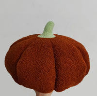 HKM-197395 Plush Pumpkin Stuffed Pillow - Soft Velvet Cushion for Kids 2 Years & Up - Various Heights Available