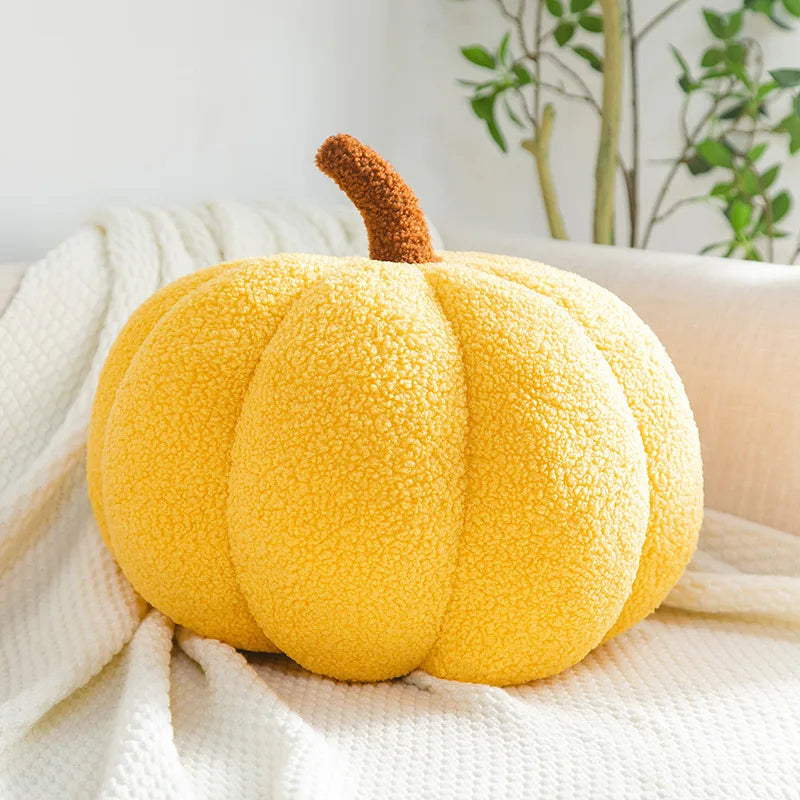 KTX-197395 Plush Pumpkin Stuffed Pillow - Soft Velvet Cushion for Kids 2 Years & Up - Various Heights Available