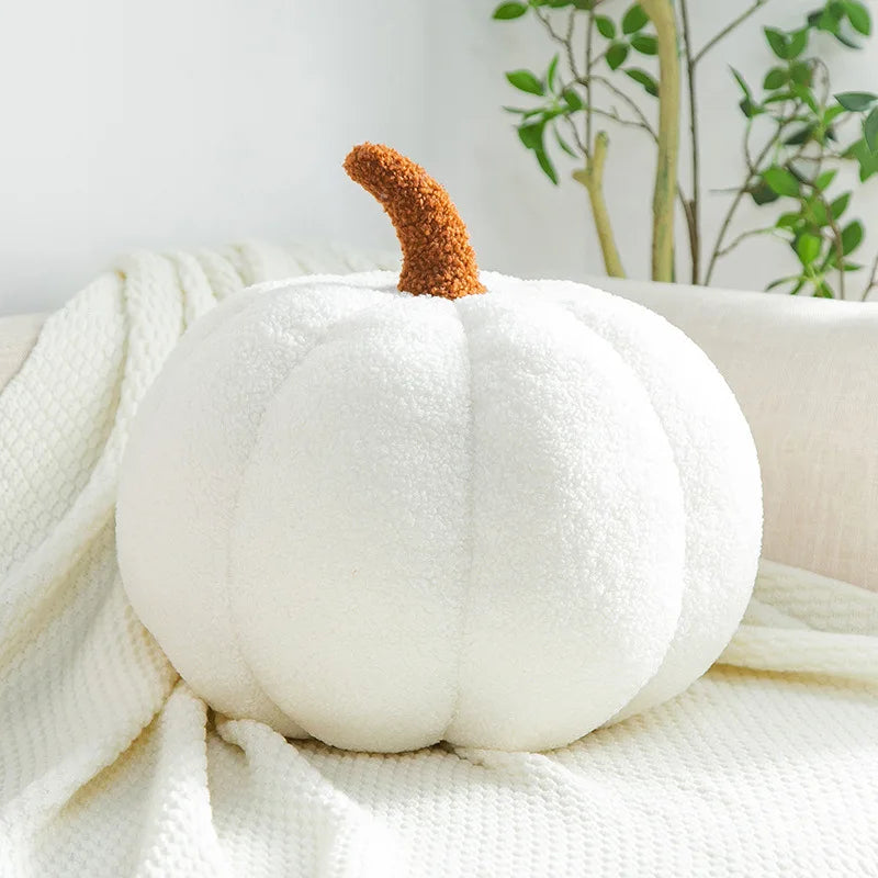 KTX-197395 Plush Pumpkin Stuffed Pillow - Soft Velvet Cushion for Kids 2 Years & Up - Various Heights Available