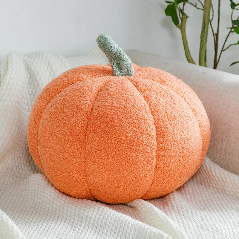 KTX-197395 Plush Pumpkin Stuffed Pillow - Soft Velvet Cushion for Kids 2 Years & Up - Various Heights Available