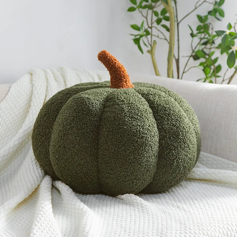 KTX-197395 Plush Pumpkin Stuffed Pillow - Soft Velvet Cushion for Kids 2 Years & Up - Various Heights Available