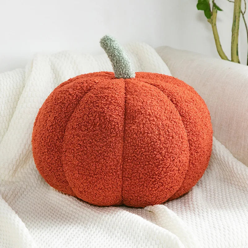 KTX-197395 Plush Pumpkin Stuffed Pillow - Soft Velvet Cushion for Kids 2 Years & Up - Various Heights Available