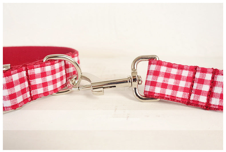 HKM-197395 Red Polyester Pet Traction Rope with Dining Lattice Design