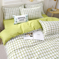HKM-197395 Washed Cotton Four-Piece Quilt Cover Set for Twin to King Beds
