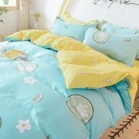 HKM-197395 Washed Cotton Four-Piece Quilt Cover Set for Twin to King Beds