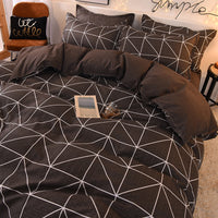 HKM-197395 Washed Cotton Four-Piece Quilt Cover Set for Twin to King Beds