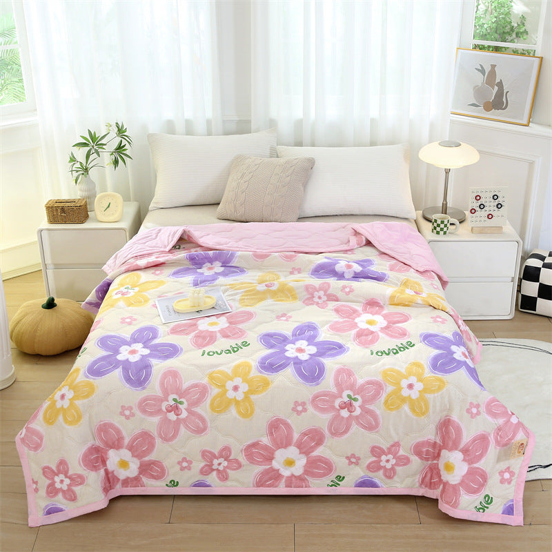 HKM-197395 Washed Cotton Summer Quilt with Free Gift Box Options in Modern Simplicity Design